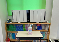自習室に空気洗浄機を設置